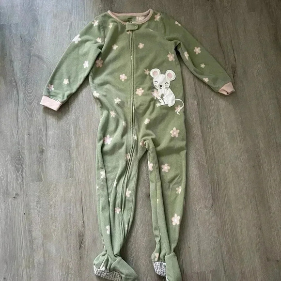 Lot Of 4 Carter’s Fleece Footie Warm Winter Pajamas Size 5T - Picture 5 of 9